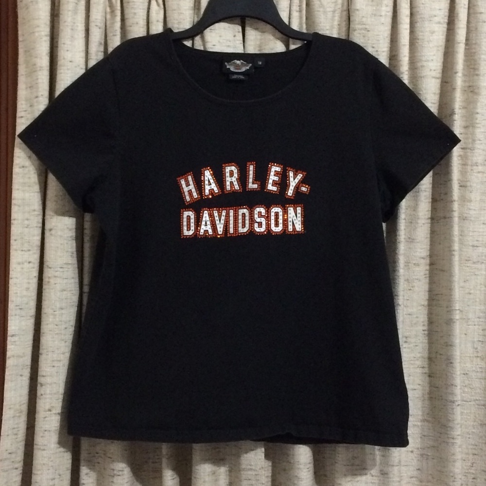Harley-Davidson Black Short Sleeve Bling T-Shirt - 18-20